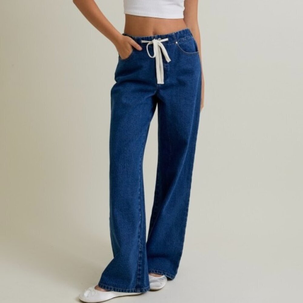 1 LEFT!! NO DOUBT TIE WAIST DENIM PANTS